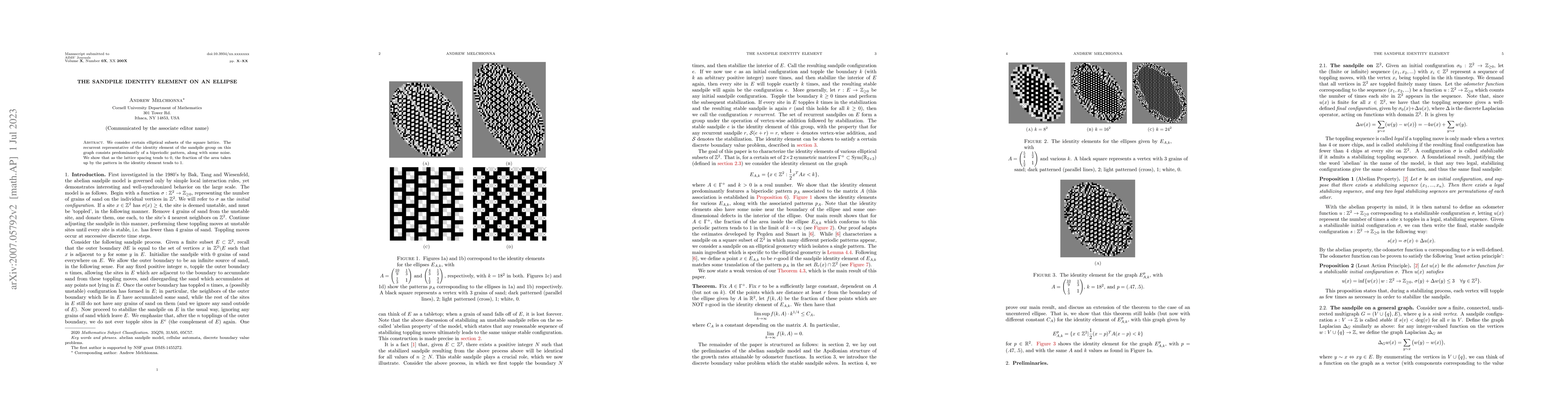 Thumbnail for The sandpile identity element on an ellipse