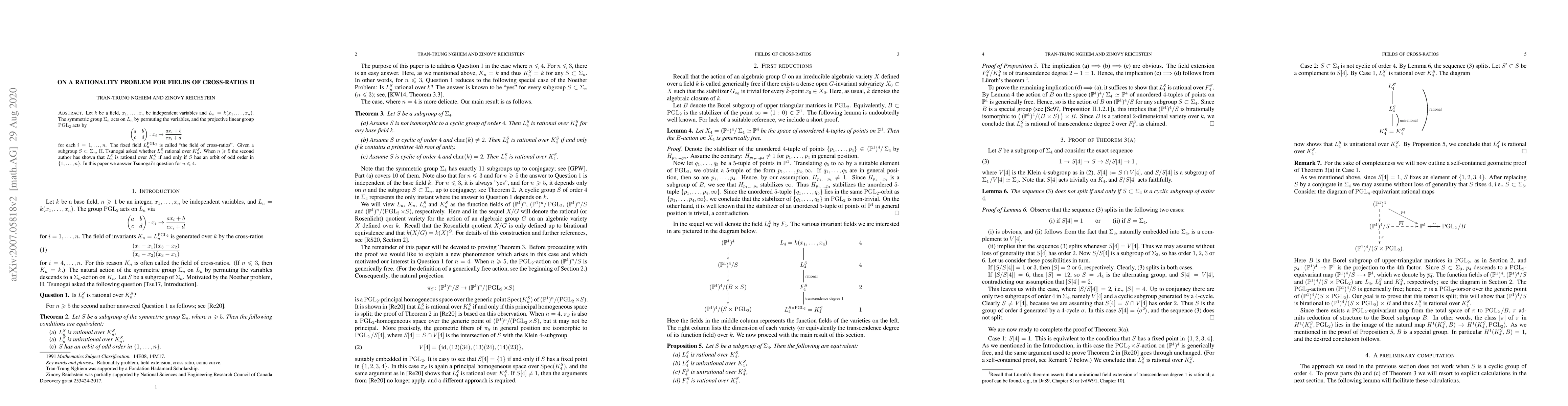 Thumbnail for On a rationality problem for fields of cross-ratios II