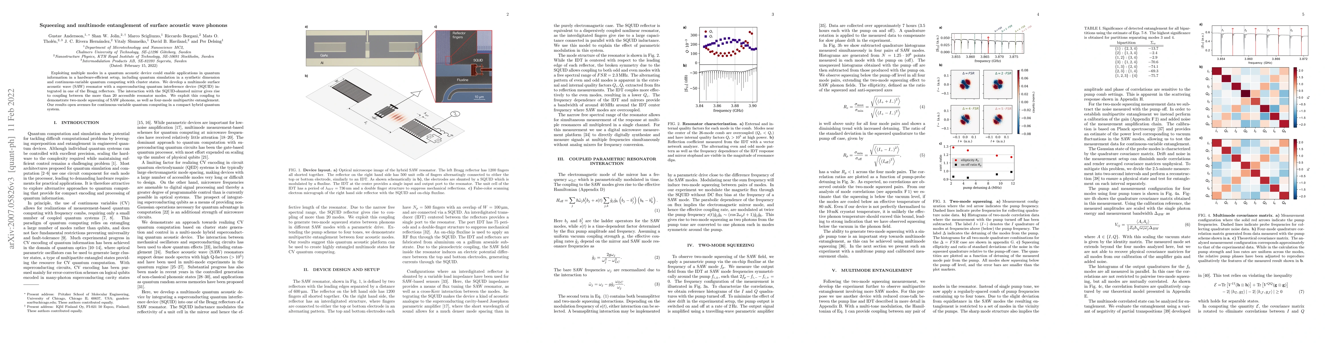 Thumbnail for Squeezing and multimode entanglement of surface acoustic wave phonons