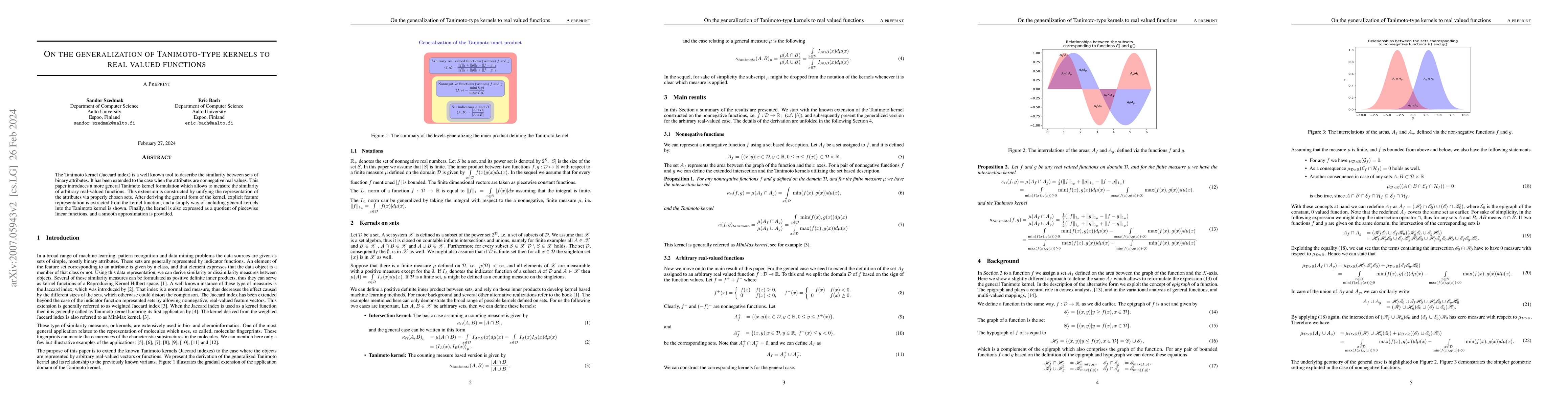 Thumbnail for On the generalization of Tanimoto-type kernels to real valued functions