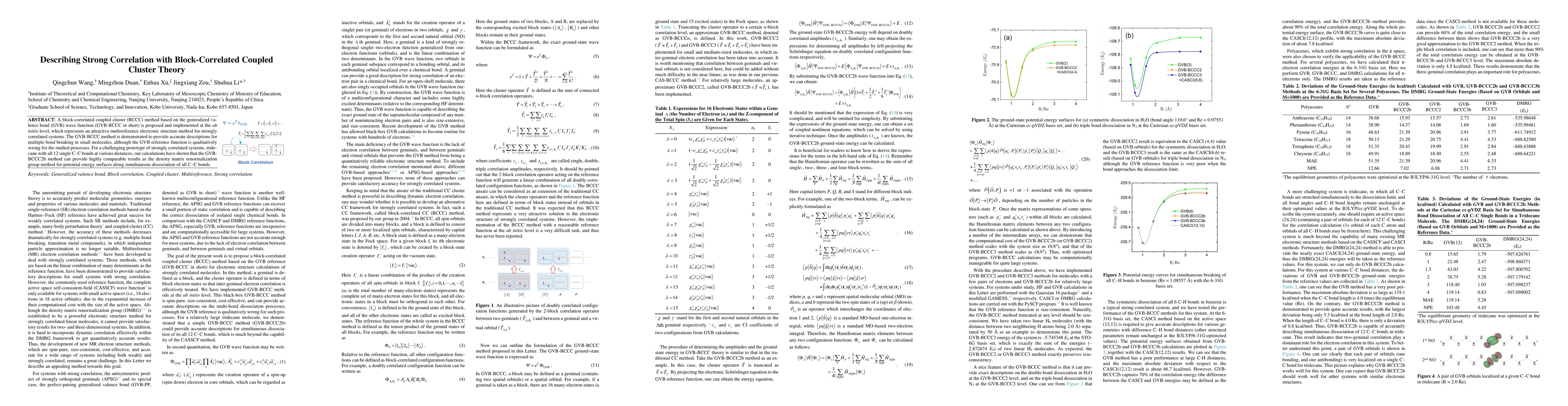 Thumbnail for Describing Strong Correlation with Block-Correlated Coupled Cluster
  Theory