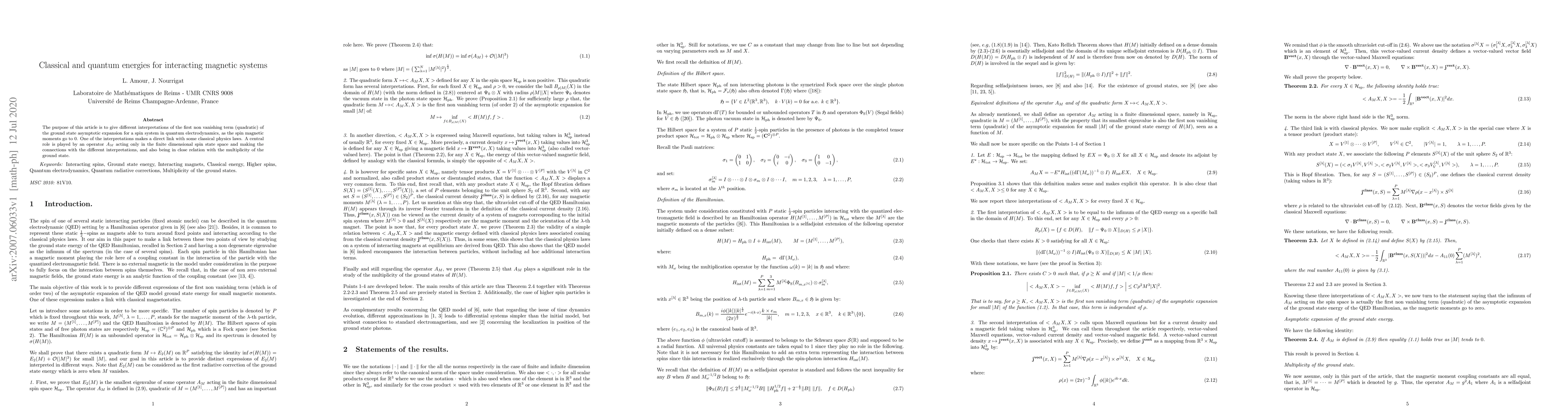 Thumbnail for Classical and quantum energies for interacting magnetic systems