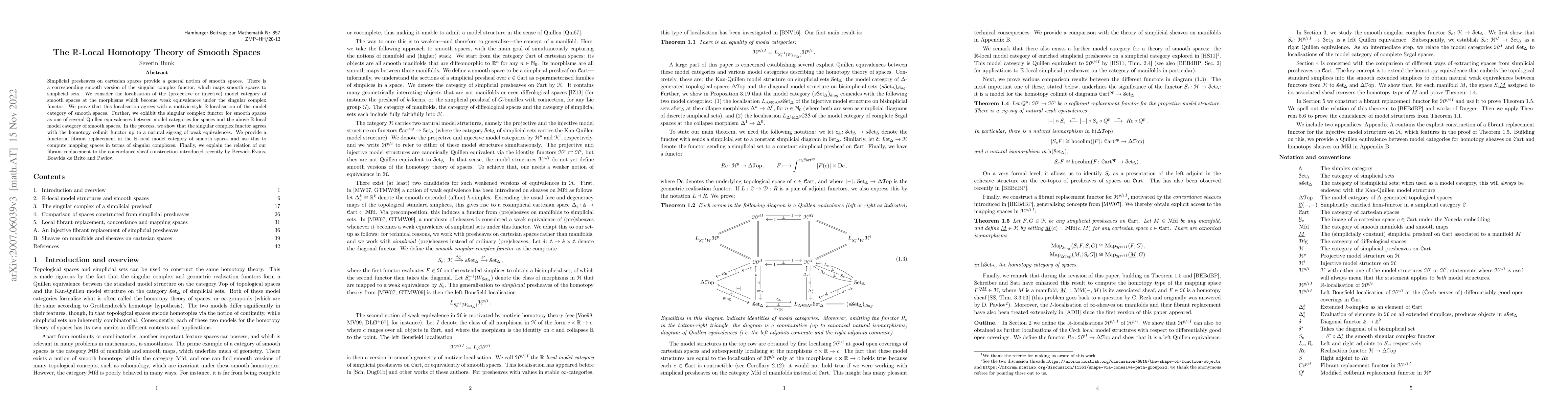 Thumbnail for The $\mathbb{R}$-Local Homotopy Theory of Smooth Spaces