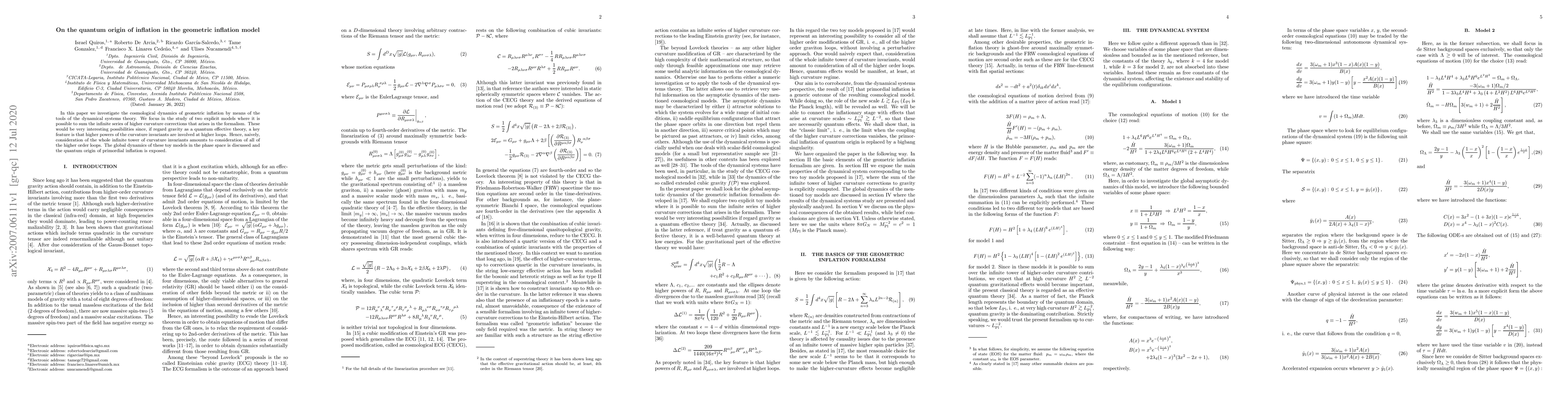 Thumbnail for On the quantum origin of inflation in the geometric inflation model
