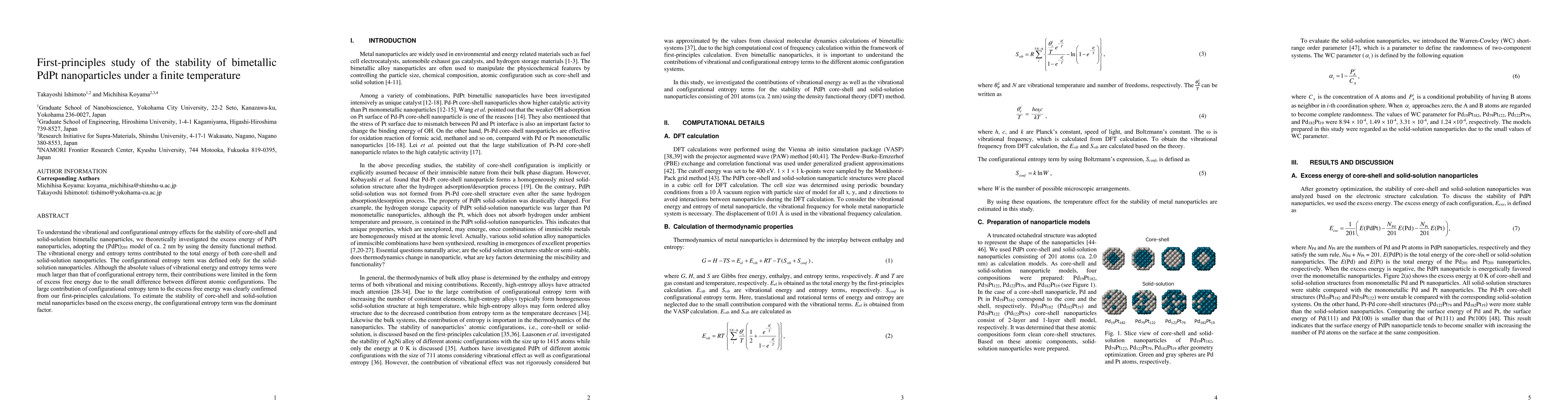 Thumbnail for First-principles study of the stability of bimetallic PdPt nanoparticles
  under a finite temperature