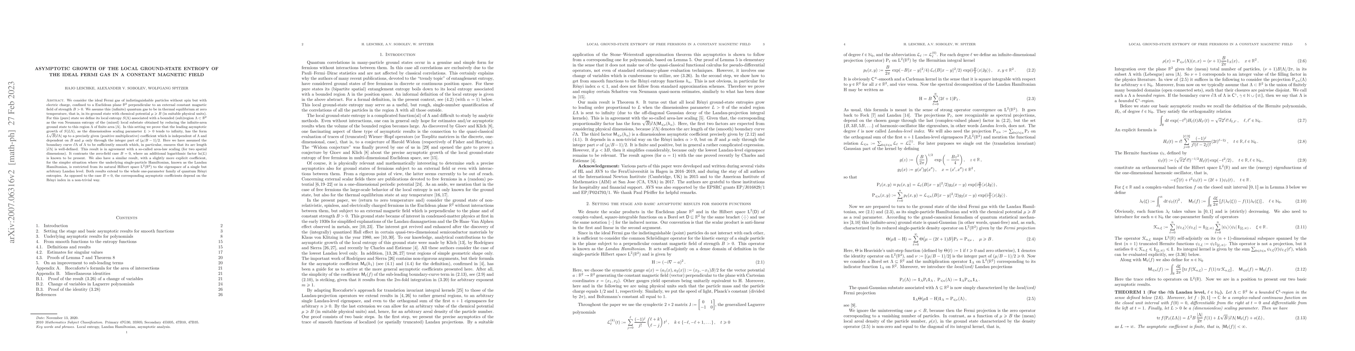 Thumbnail for Asymptotic growth of the local ground-state entropy of the ideal Fermi
  gas in a constant magnetic field