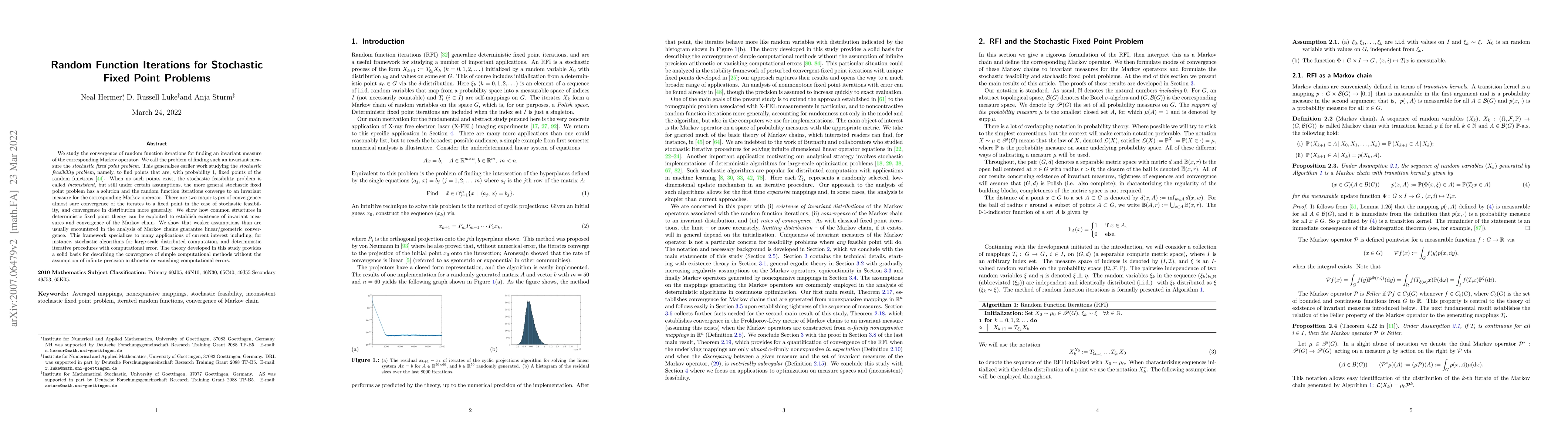 Thumbnail for Random Function Iterations for Stochastic Fixed Point Problems