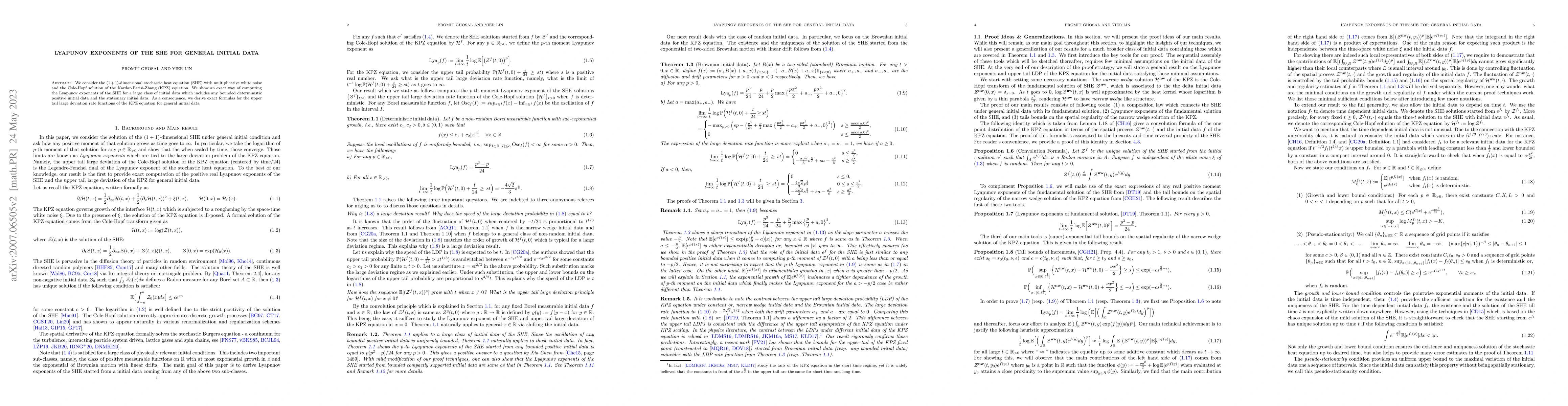 Thumbnail for Lyapunov exponents of the SHE for general initial data