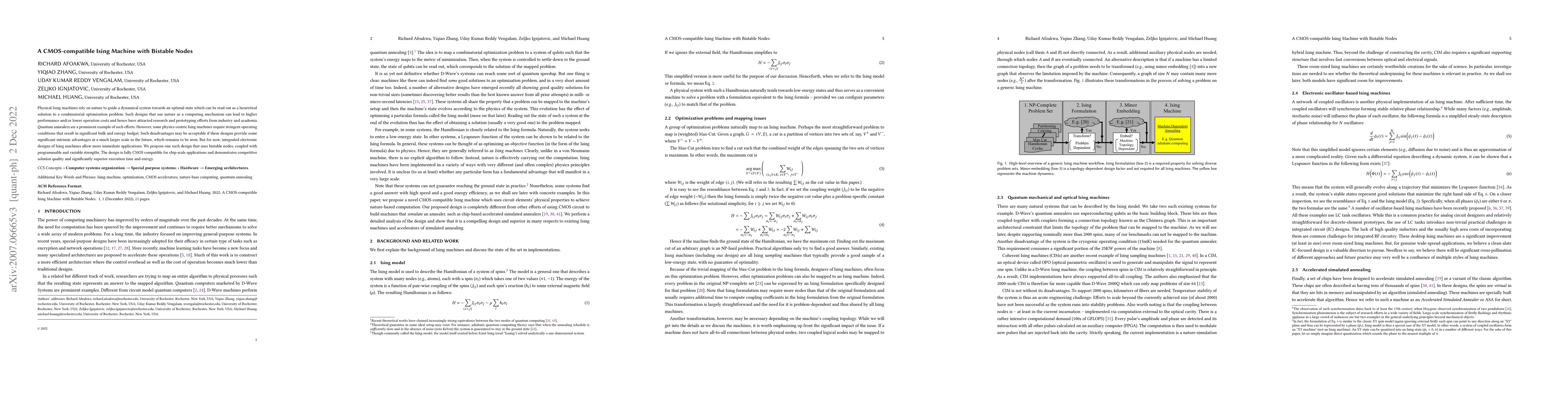 Thumbnail for A CMOS-compatible Ising Machine with Bistable Nodes