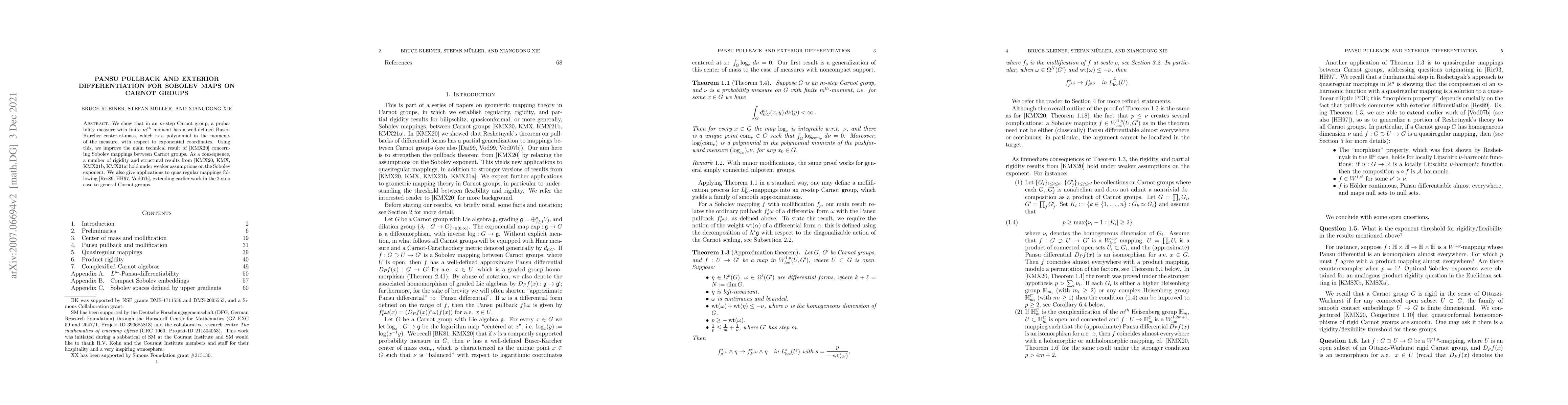 Thumbnail for Pansu pullback and exterior differentiation for Sobolev maps on Carnot
  groups