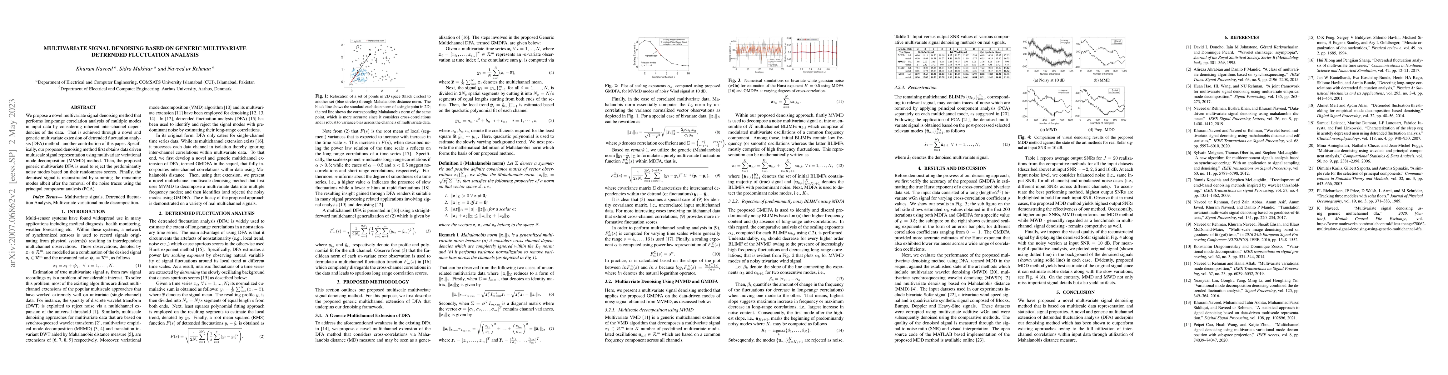 Thumbnail for Multivariate Signal Denoising Based on Generic Multivariate Detrended
  Fluctuation Analysis