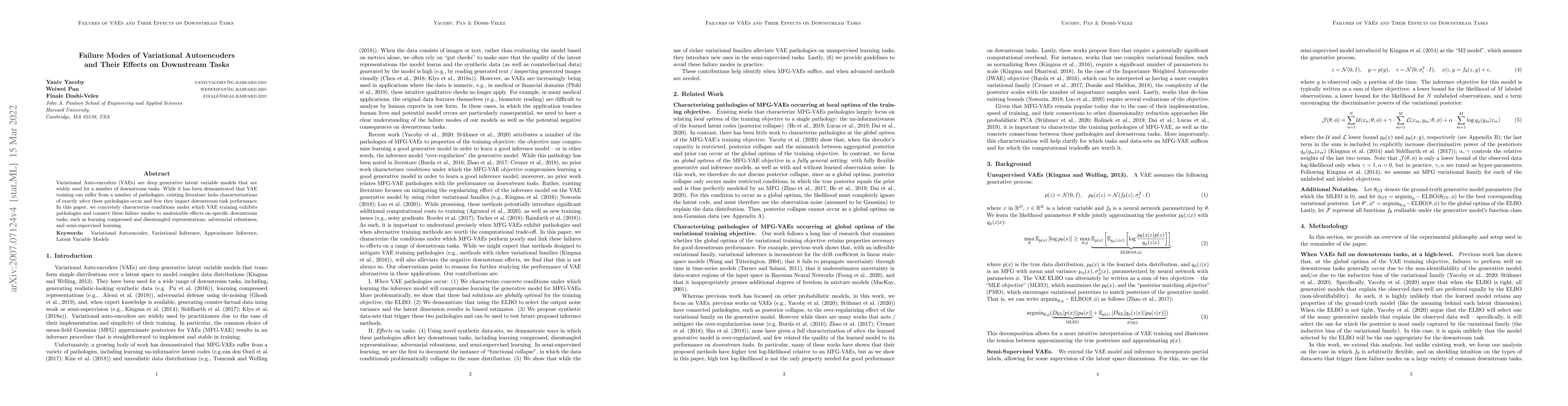 Thumbnail for Failure Modes of Variational Autoencoders and Their Effects on
  Downstream Tasks