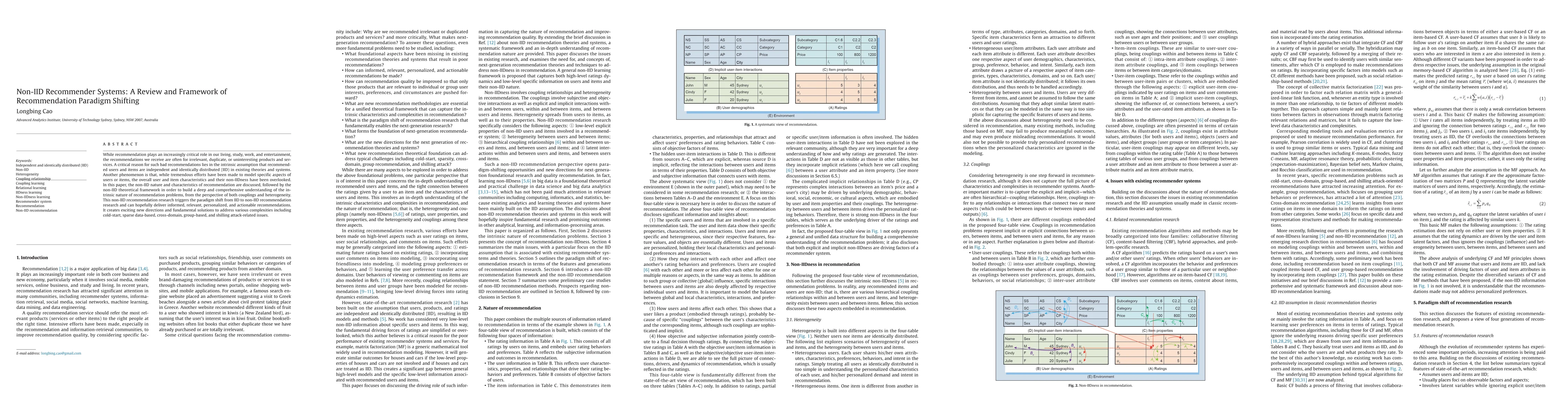 Thumbnail for Non-IID Recommender Systems: A Review and Framework of Recommendation
  Paradigm Shifting