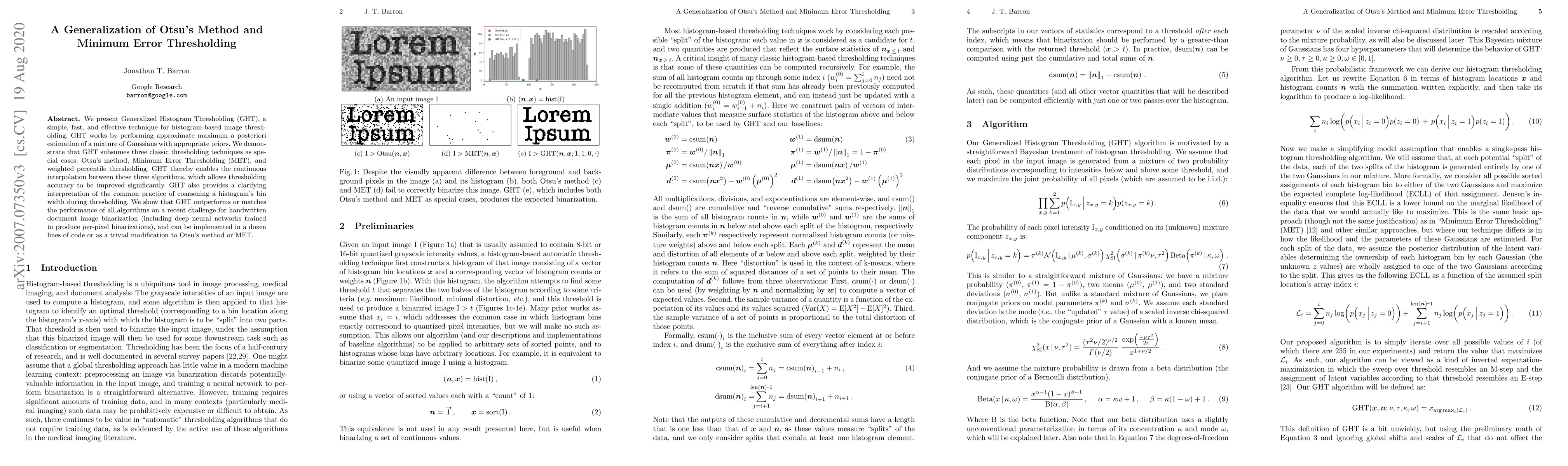 Thumbnail for A Generalization of Otsu's Method and Minimum Error Thresholding