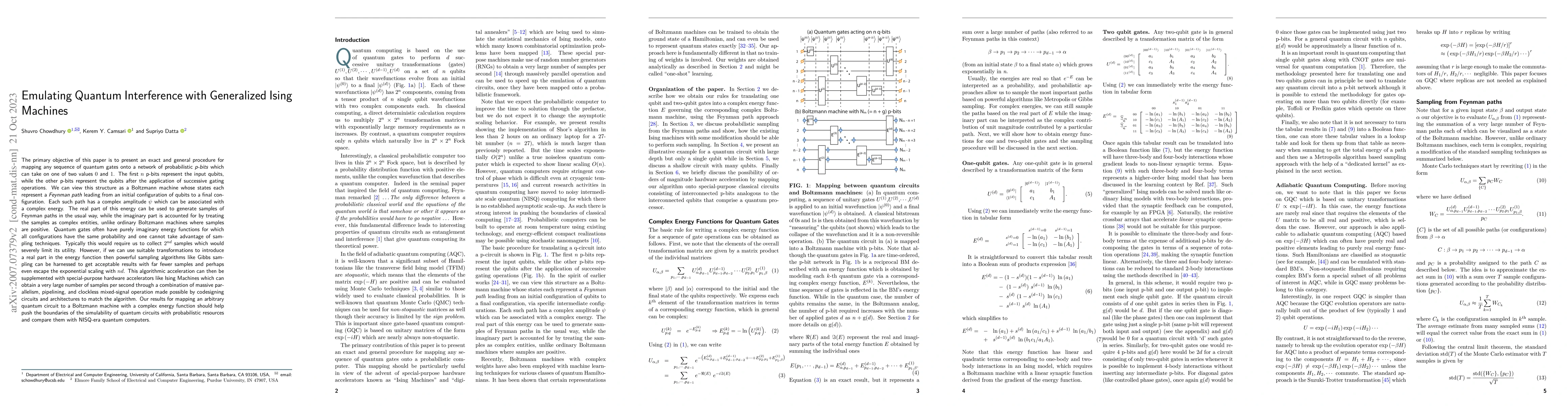 Thumbnail for Emulating Quantum Interference with Generalized Ising Machines