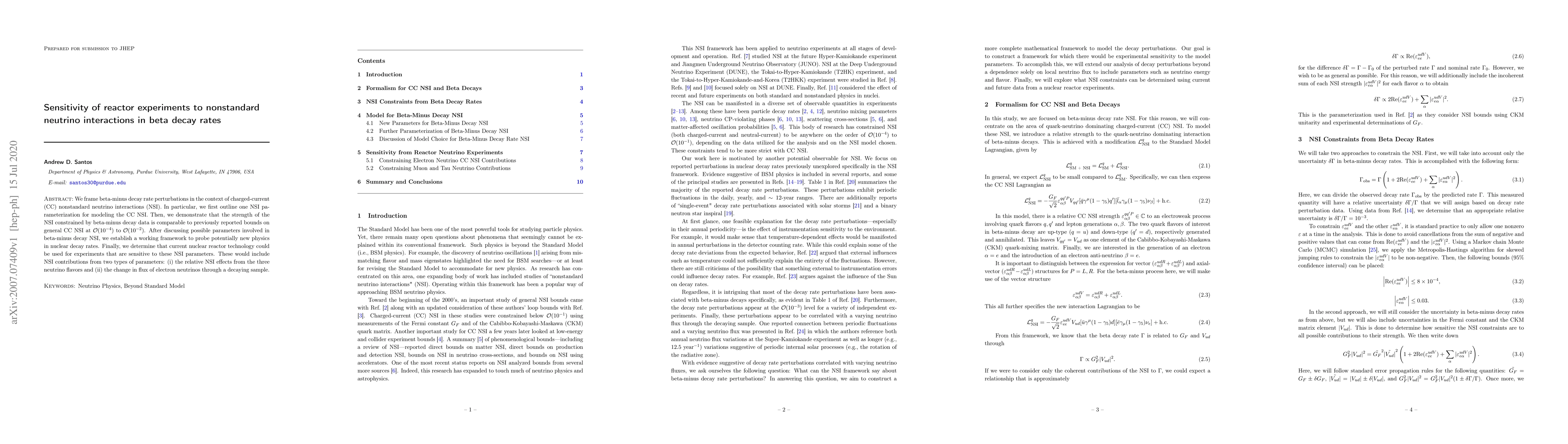 Thumbnail for Sensitivity of reactor experiments to nonstandard neutrino interactions
  in beta decay rates