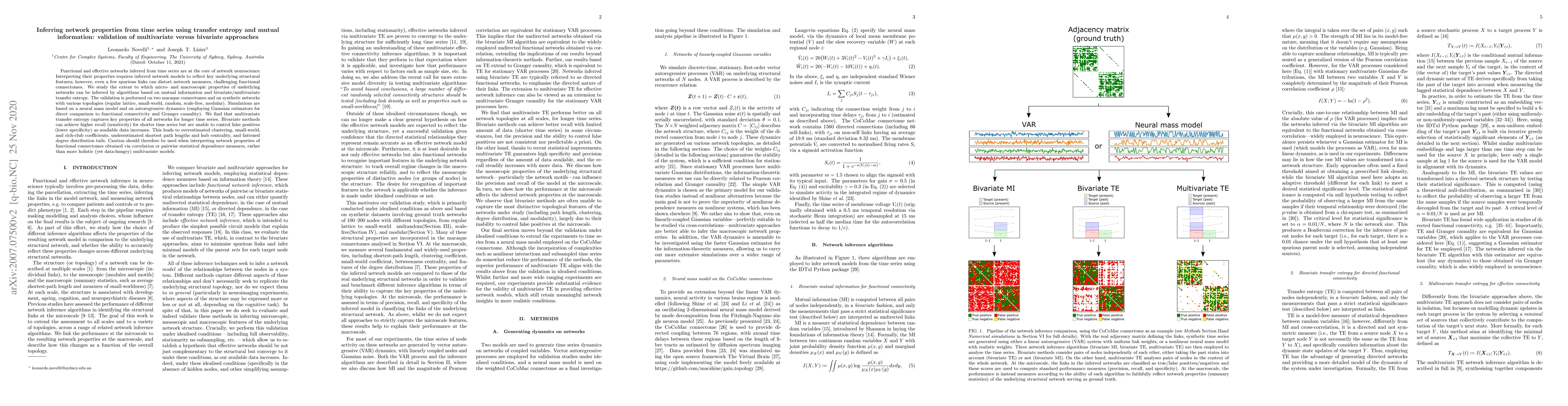 Thumbnail for Inferring network properties from time series using transfer entropy and
  mutual information: validation of multivariate versus bivariate approaches
