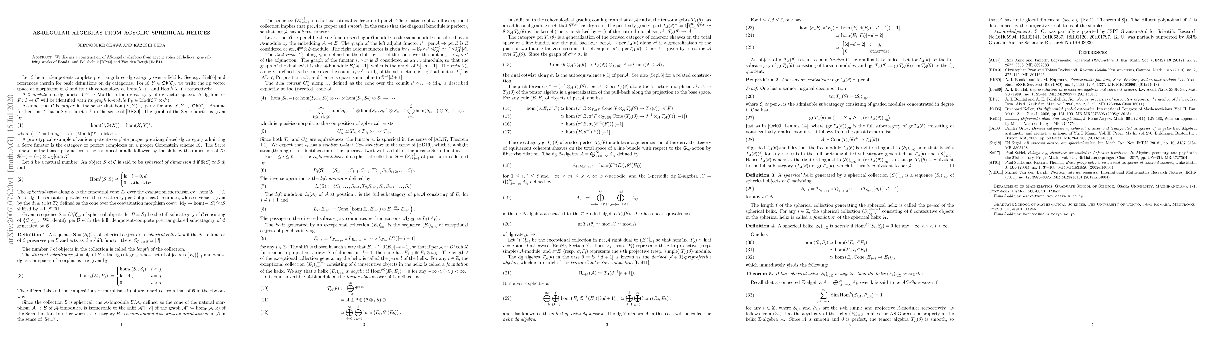 Thumbnail for AS-regular algebras from acyclic spherical helices
