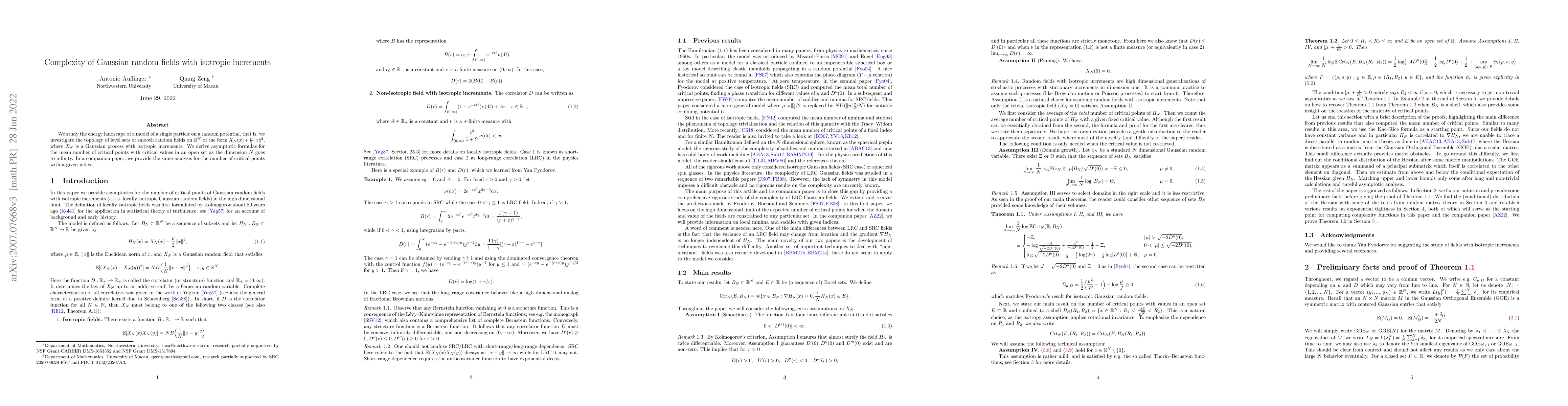 Thumbnail for Complexity of Gaussian random fields with isotropic increments