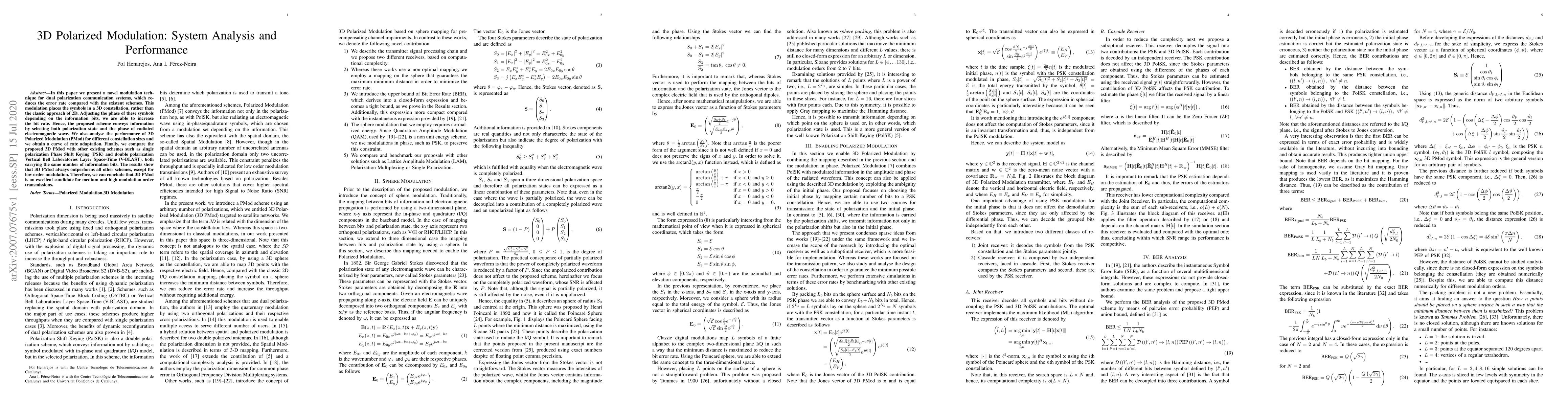 Thumbnail for 3D Polarized Modulation: System Analysis and Performance