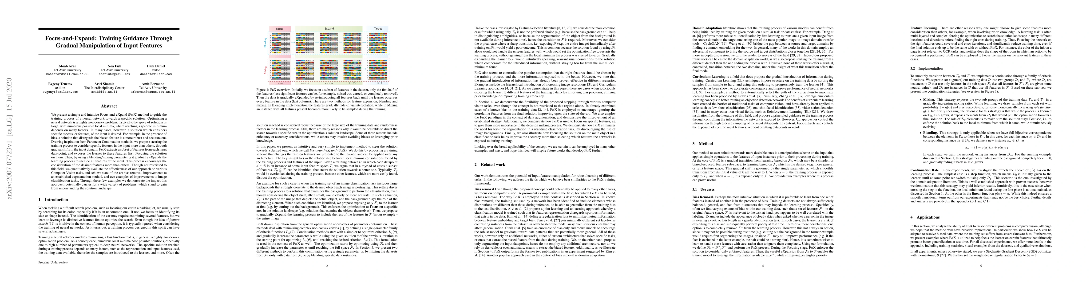 Thumbnail for Focus-and-Expand: Training Guidance Through Gradual Manipulation of
  Input Features