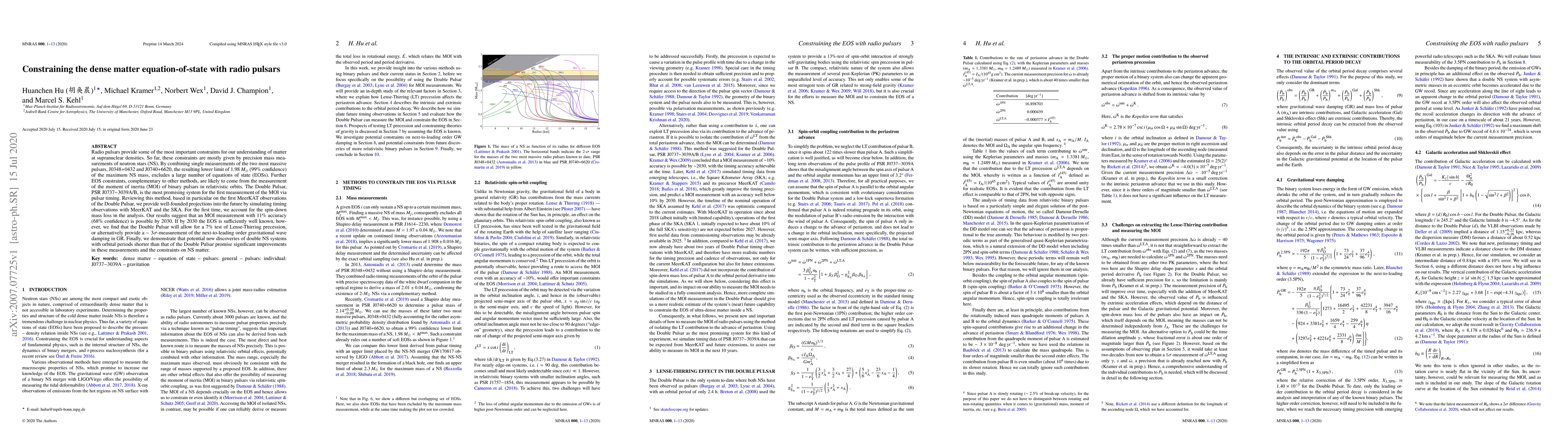Thumbnail for Constraining the dense matter equation-of-state with radio pulsars