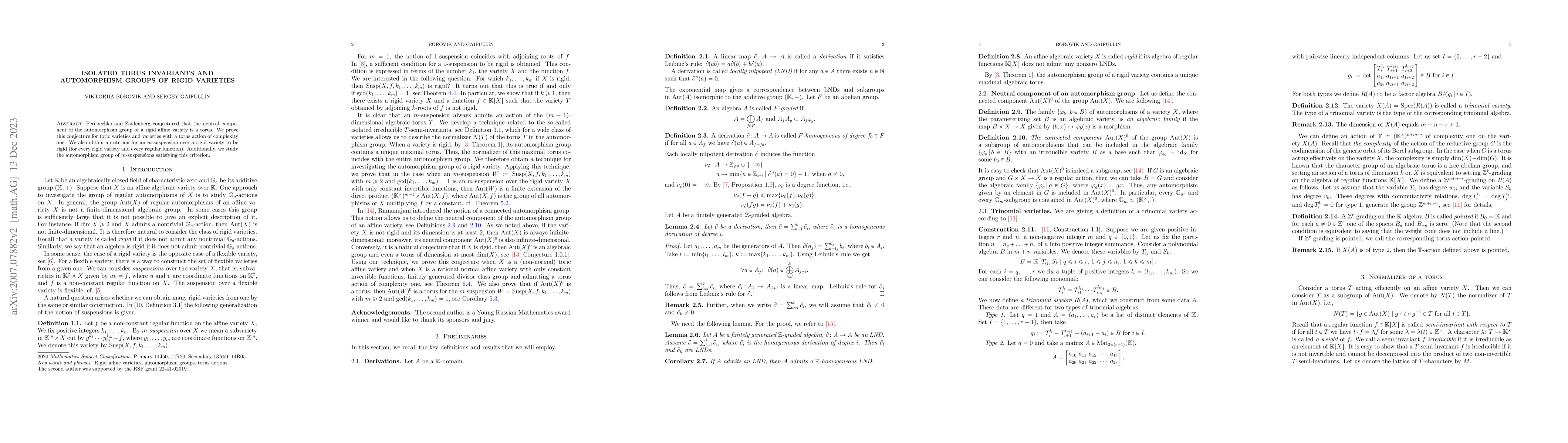 Thumbnail for Isolated torus invariants and automorphism groups of rigid varieties