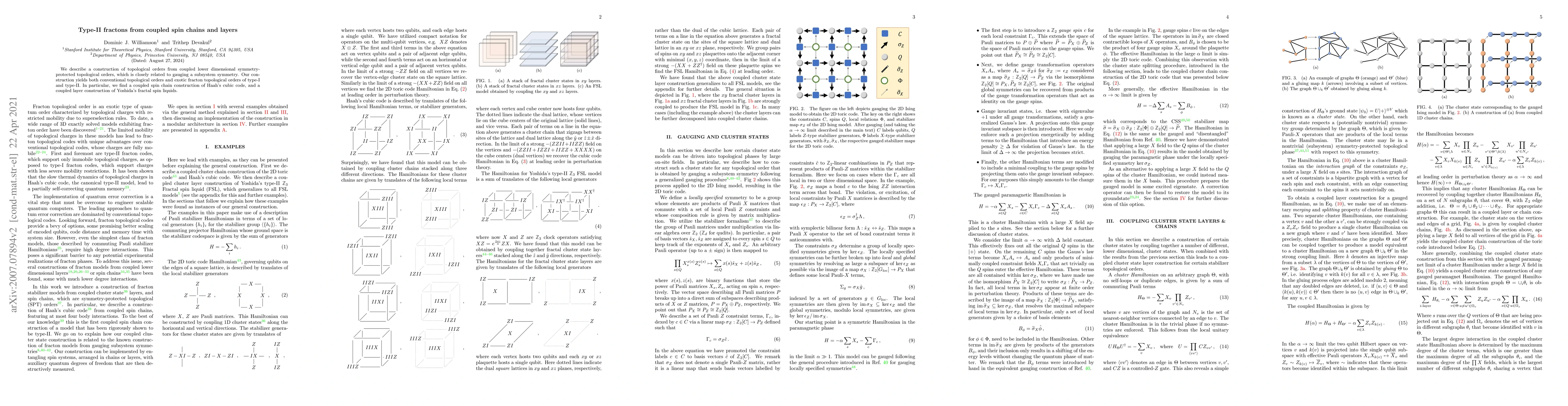 Thumbnail for Type-II fractons from coupled spin chains and layers