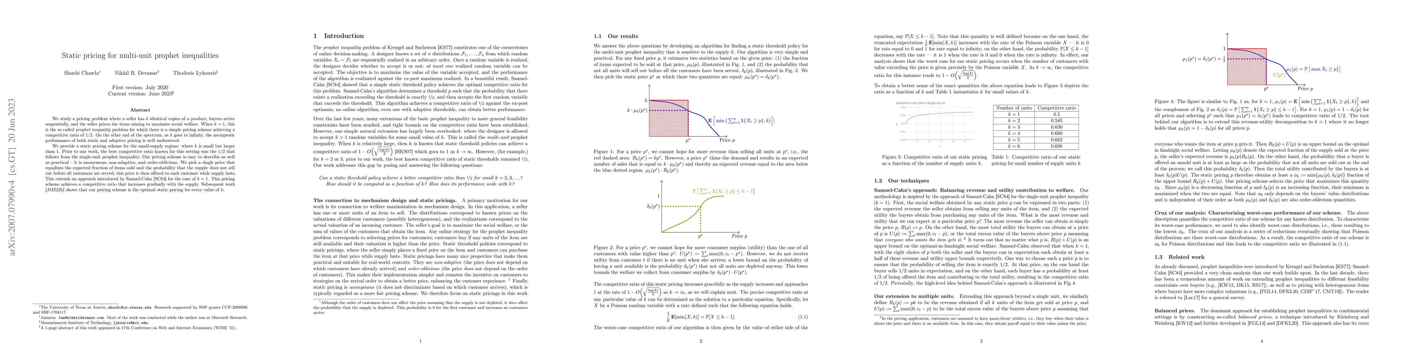 Thumbnail for Static pricing for multi-unit prophet inequalities