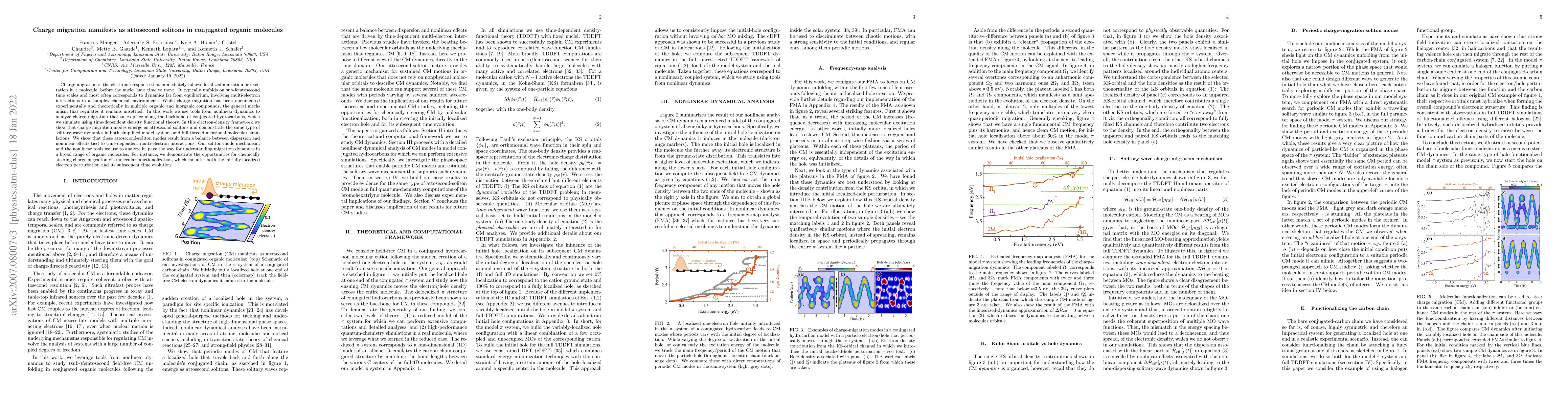 Thumbnail for Charge Migration Manifests as Attosecond Solitons in Conjugated Organic
  Molecules