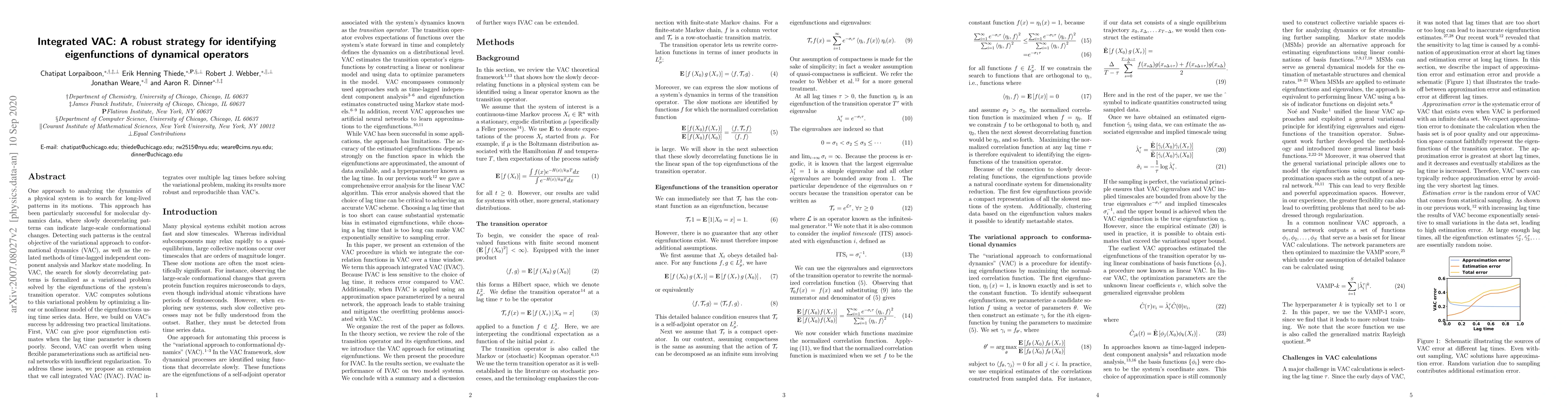 Thumbnail for Integrated VAC: A robust strategy for identifying eigenfunctions of
  dynamical operators