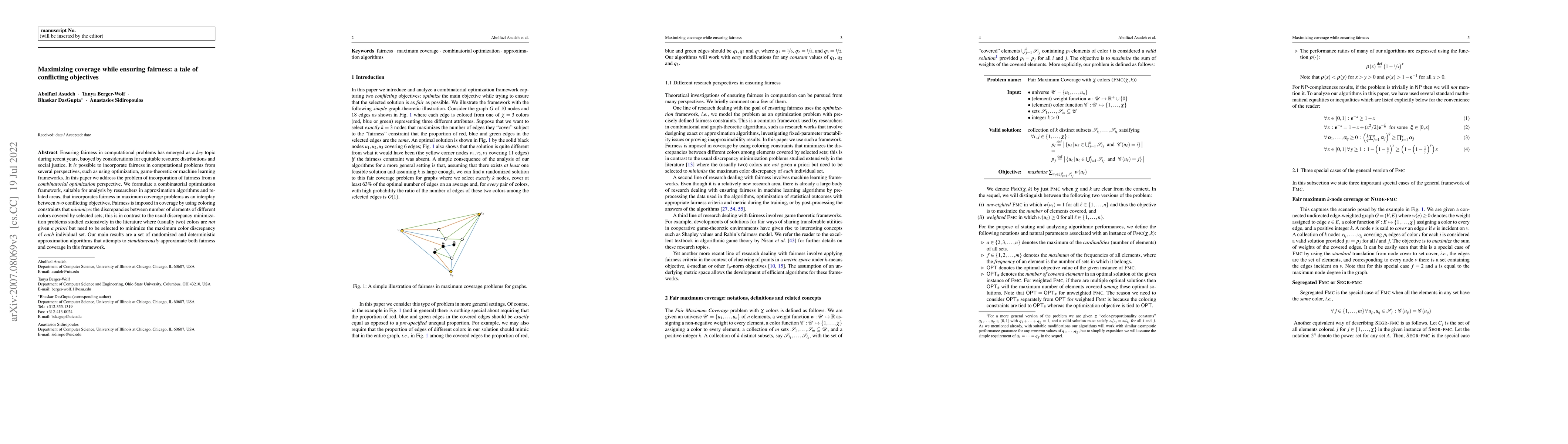 Thumbnail for Maximizing coverage while ensuring fairness: a tale of conflicting
  objective