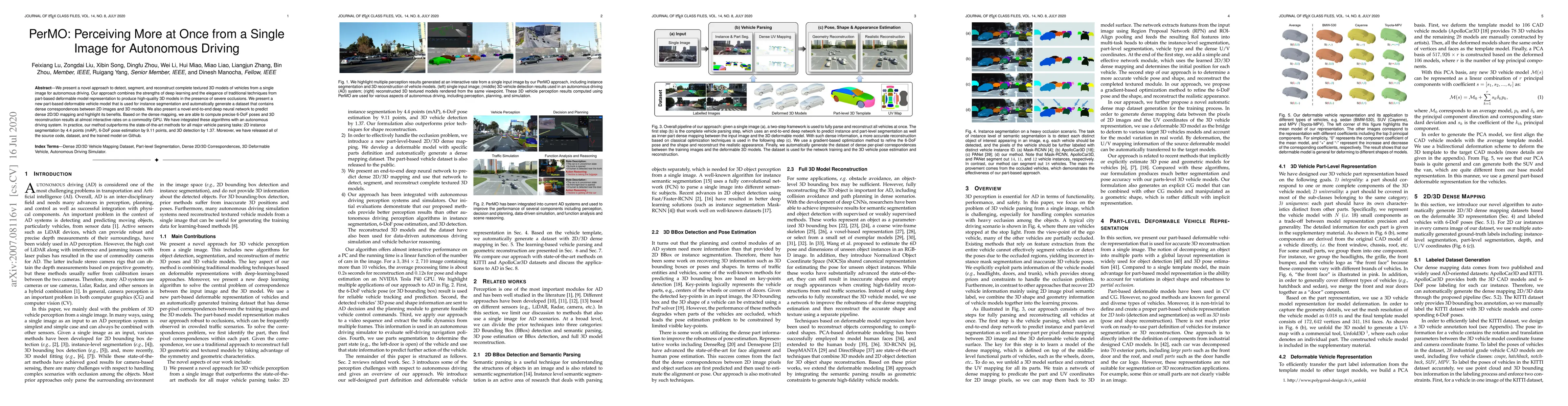 Thumbnail for PerMO: Perceiving More at Once from a Single Image for Autonomous
  Driving