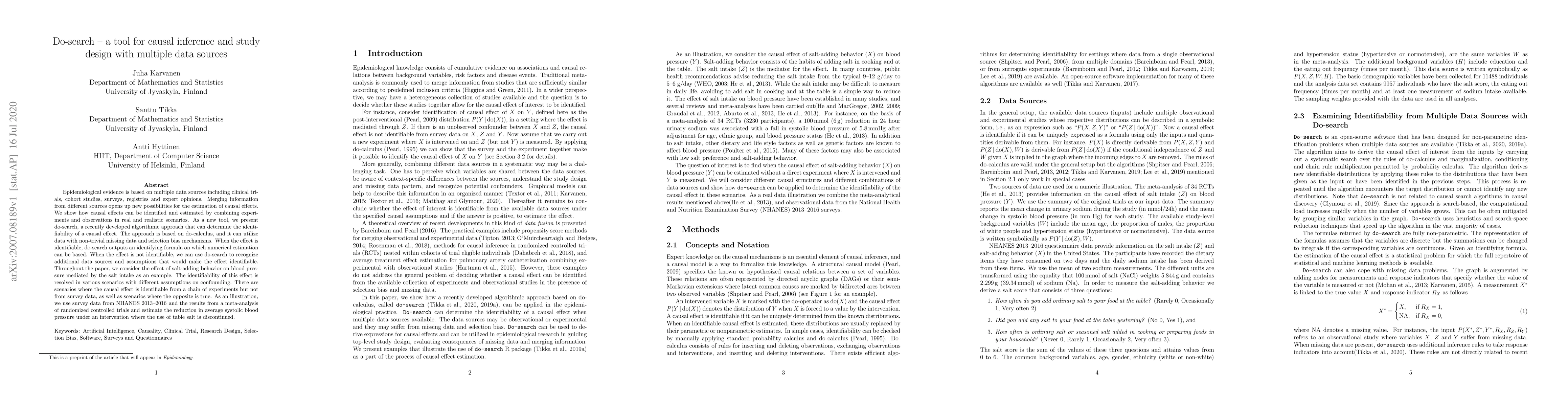 Thumbnail for Do-search -- a tool for causal inference and study design with multiple
  data sources
