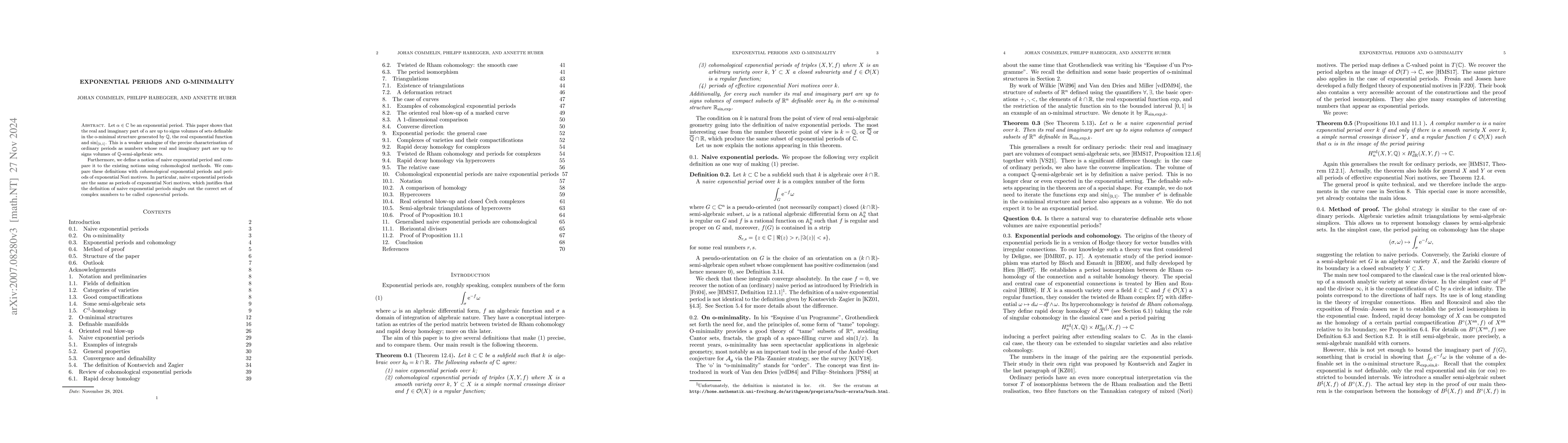 Thumbnail for Exponential periods and o-minimality