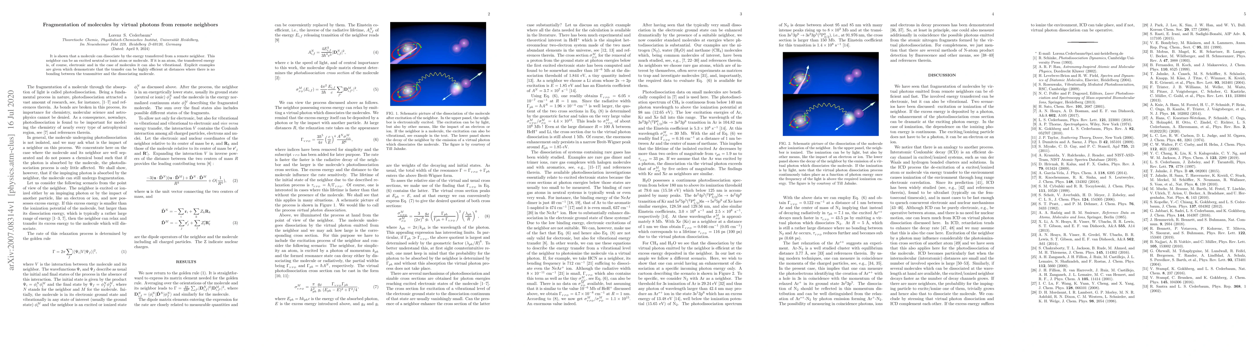 Thumbnail for Fragmentation of molecules by virtual photons from remote neighbors