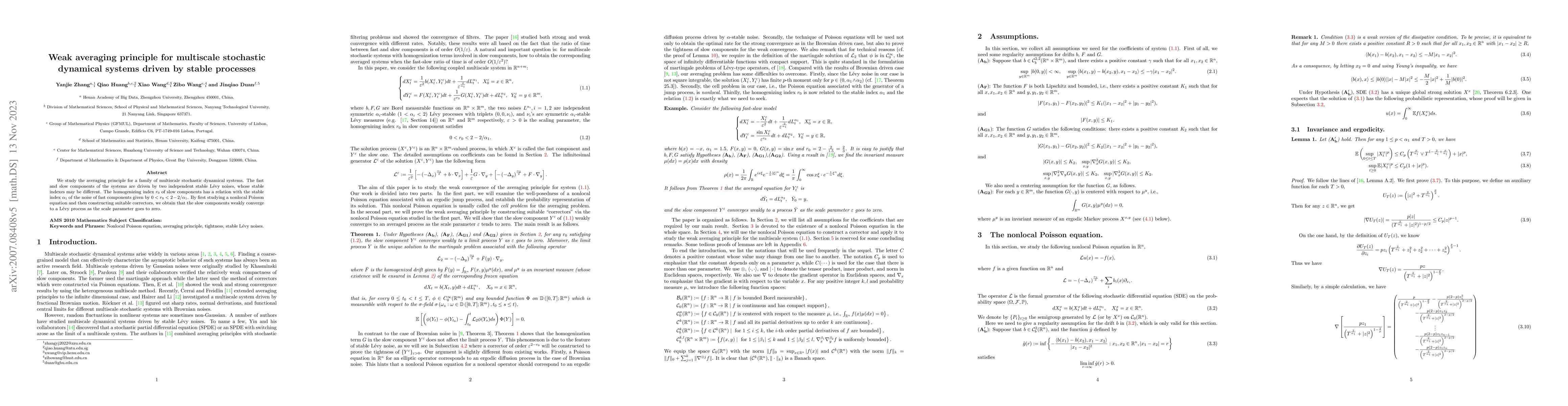 Thumbnail for Weak averaging principle for multiscale stochastic dynamical systems
  driven by stable processes