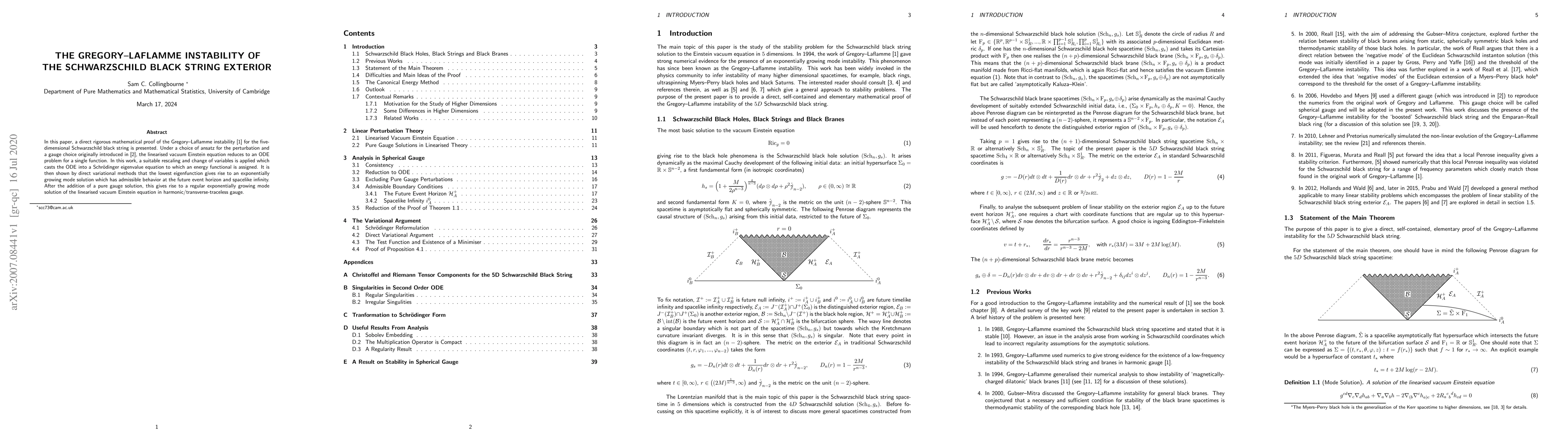 Thumbnail for The Gregory-Laflamme Instability of the Schwarzschild Black String
  Exterior