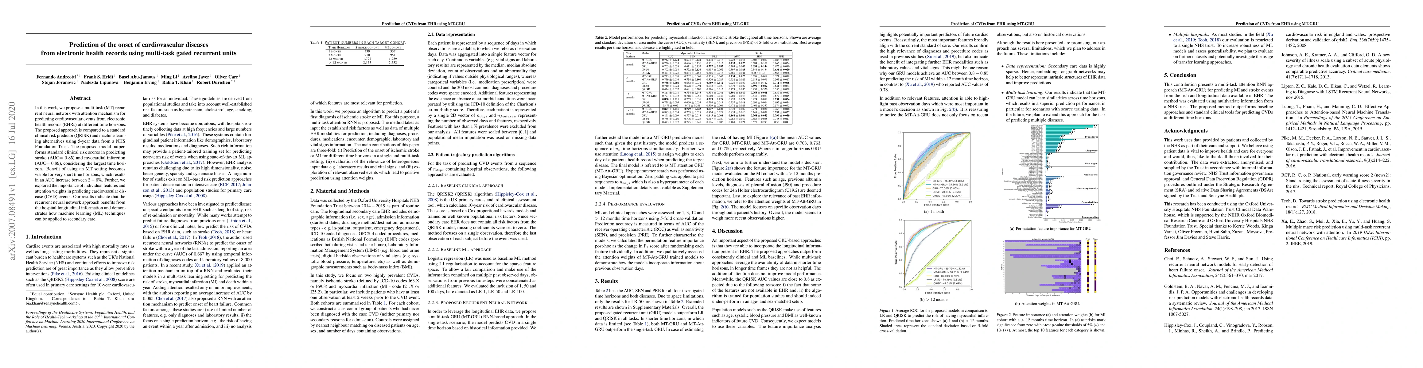 Thumbnail for Prediction of the onset of cardiovascular diseases from electronic
  health records using multi-task gated recurrent units