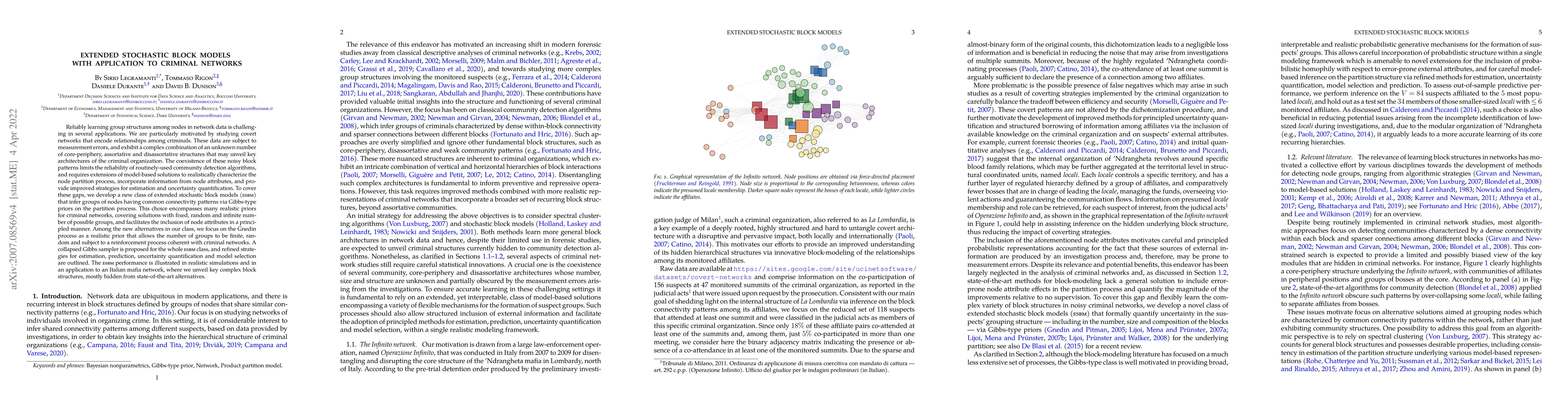 Thumbnail for Extended Stochastic Block Models with Application to Criminal Networks