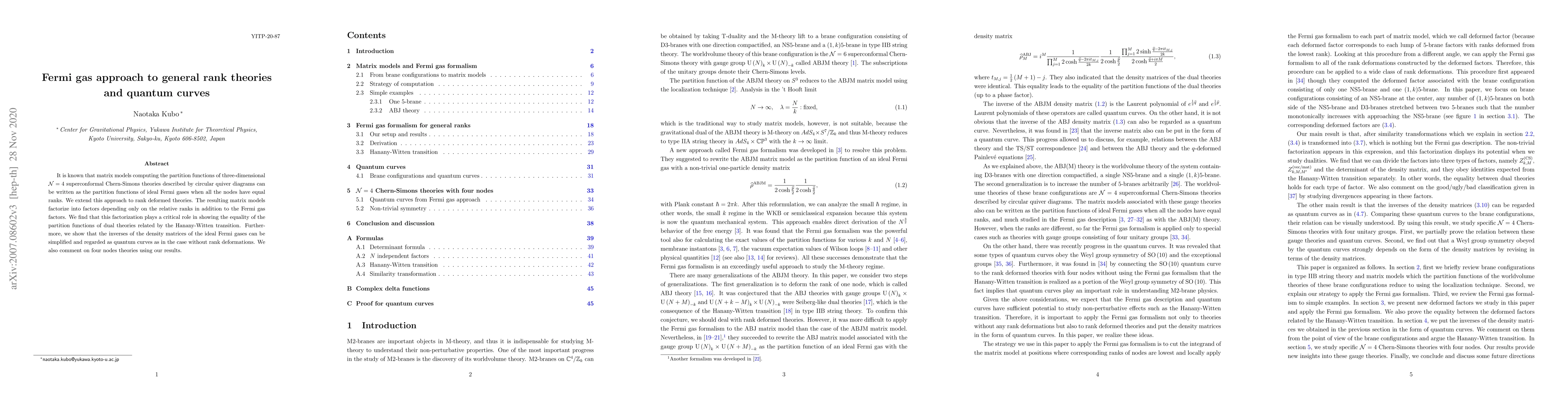 Thumbnail for Fermi gas approach to general rank theories and quantum curves