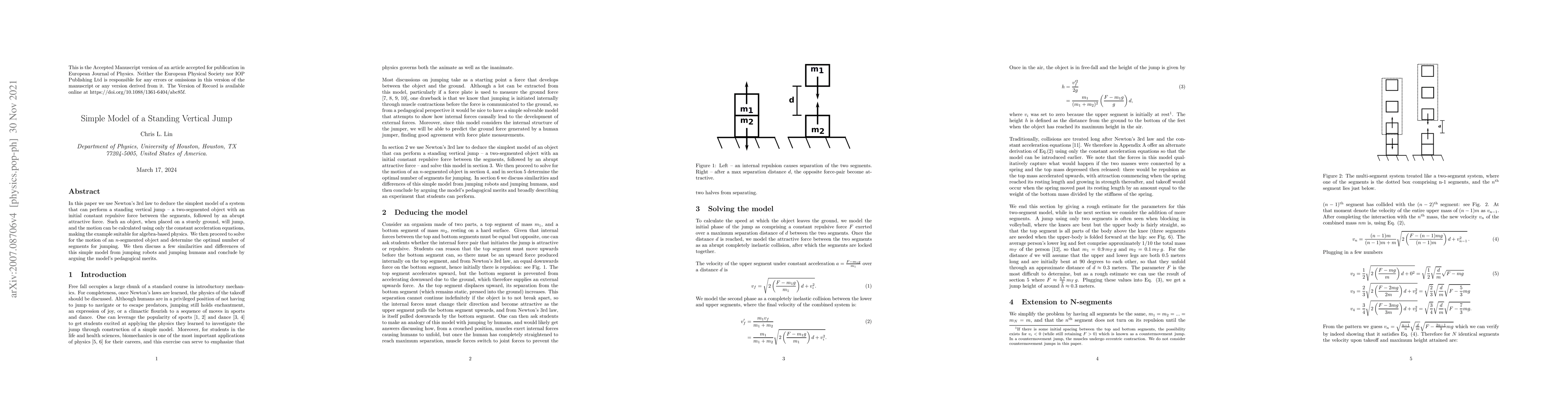 Thumbnail for Simple Model of a Standing Vertical Jump