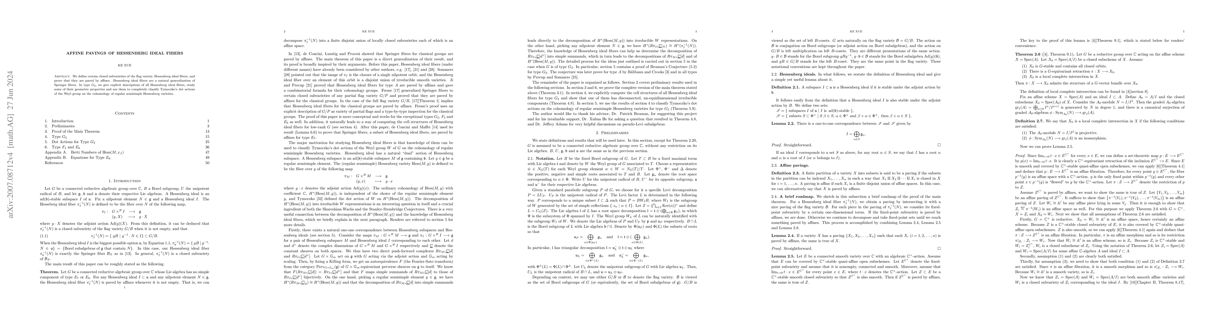 Thumbnail for Affine Pavings of Hessenberg Ideal Fibers