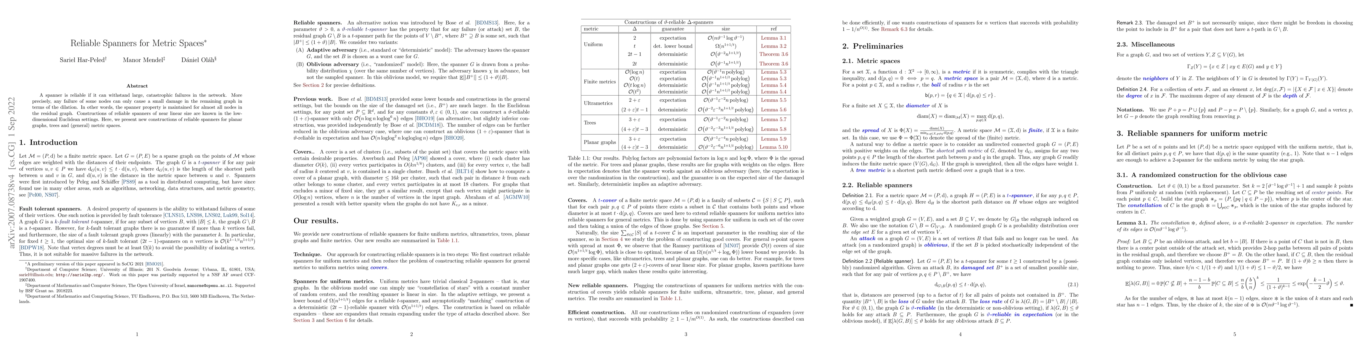 Thumbnail for Reliable Spanners for Metric Spaces