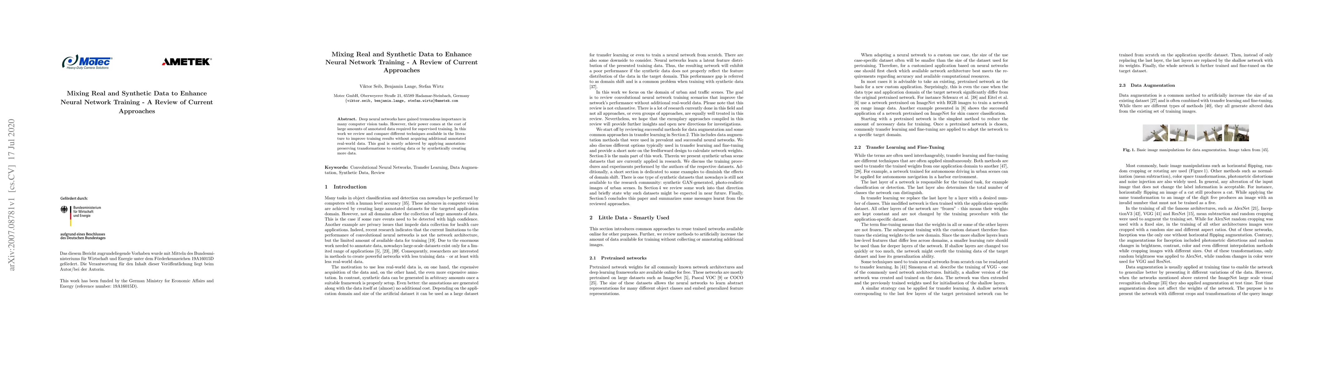 Thumbnail for Mixing Real and Synthetic Data to Enhance Neural Network Training -- A
  Review of Current Approaches