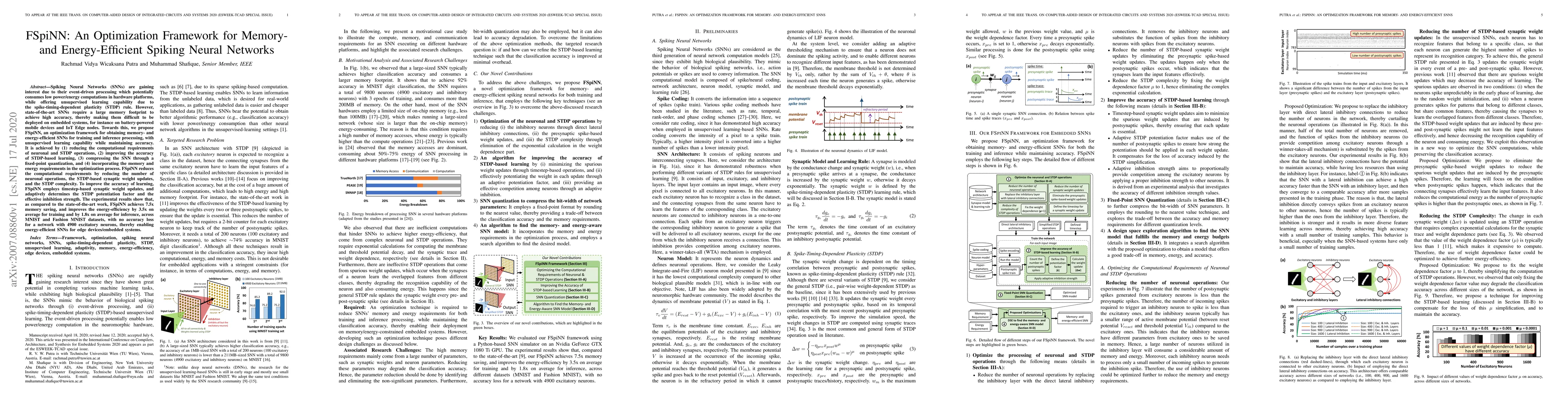 Thumbnail for FSpiNN: An Optimization Framework for Memory- and Energy-Efficient
  Spiking Neural Networks