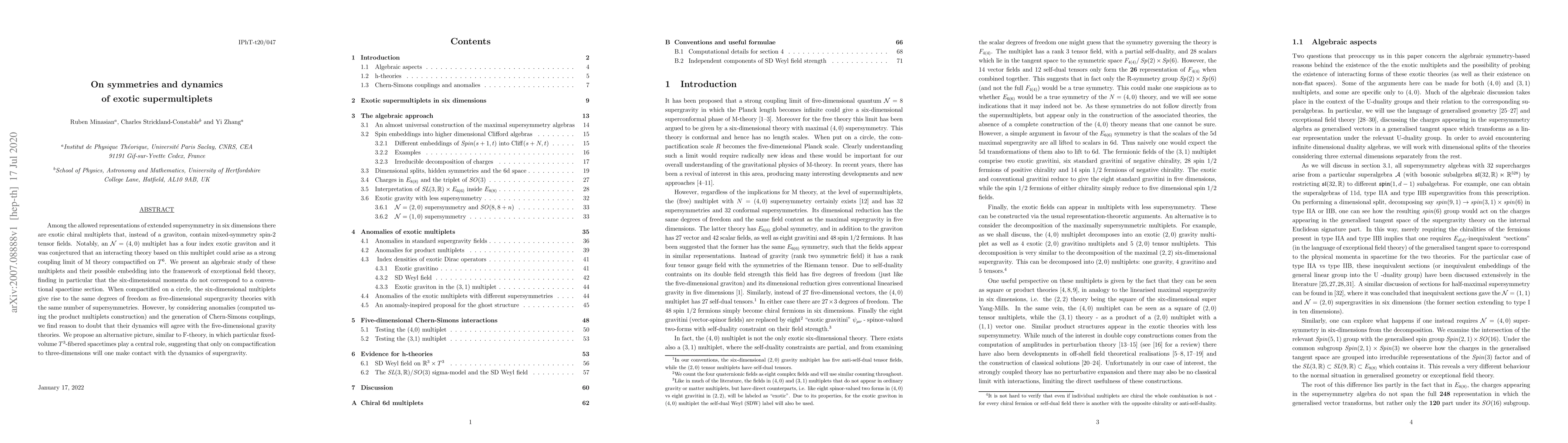 Thumbnail for On symmetries and dynamics of exotic supermultiplets