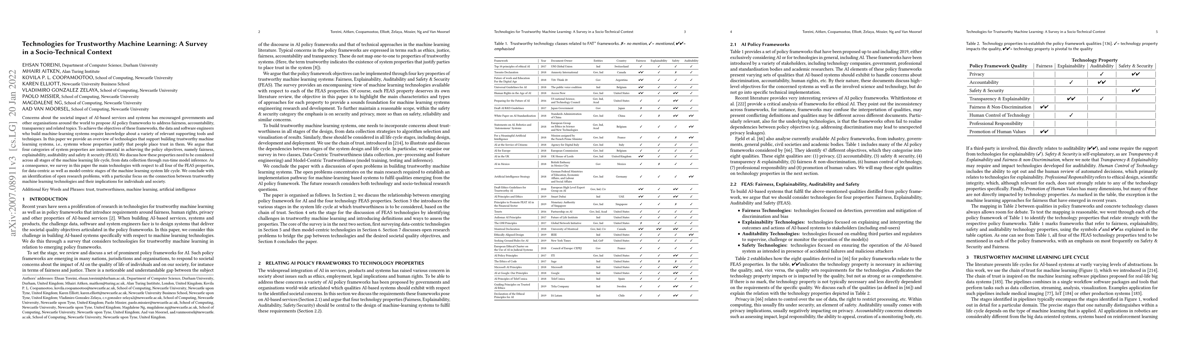 Thumbnail for Technologies for Trustworthy Machine Learning: A Survey in a
  Socio-Technical Context