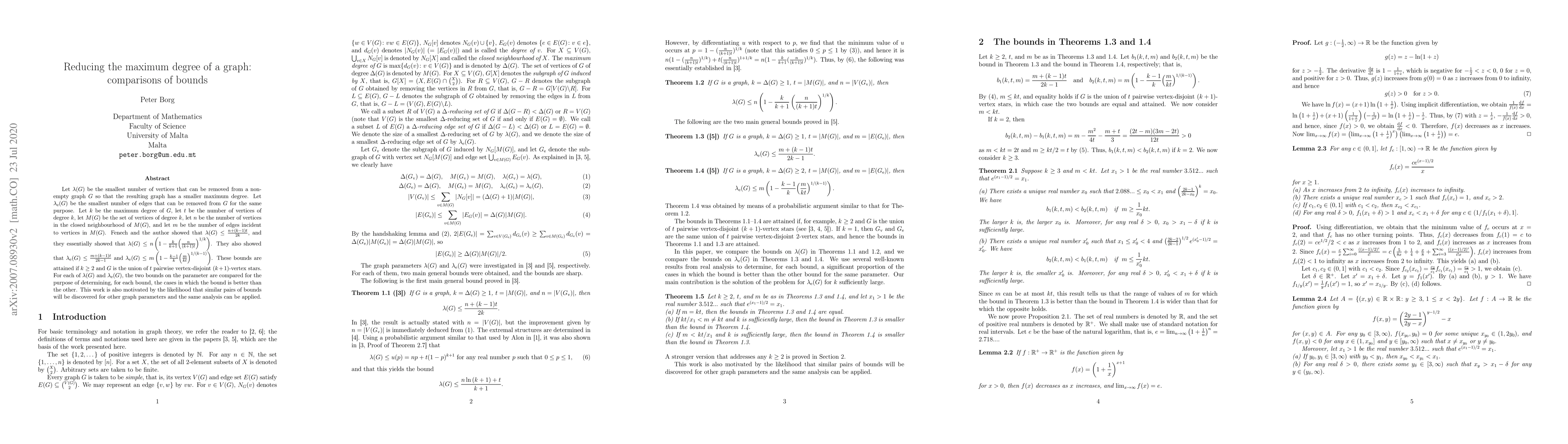 Thumbnail for Reducing the maximum degree of a graph: comparisons of bounds
