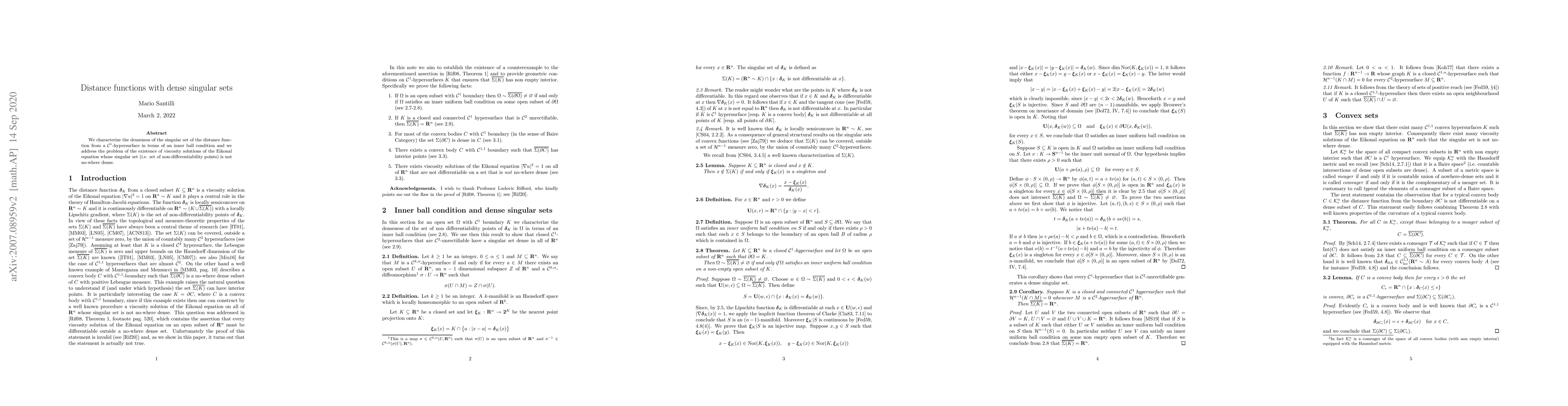 Thumbnail for Distance functions with dense singular sets